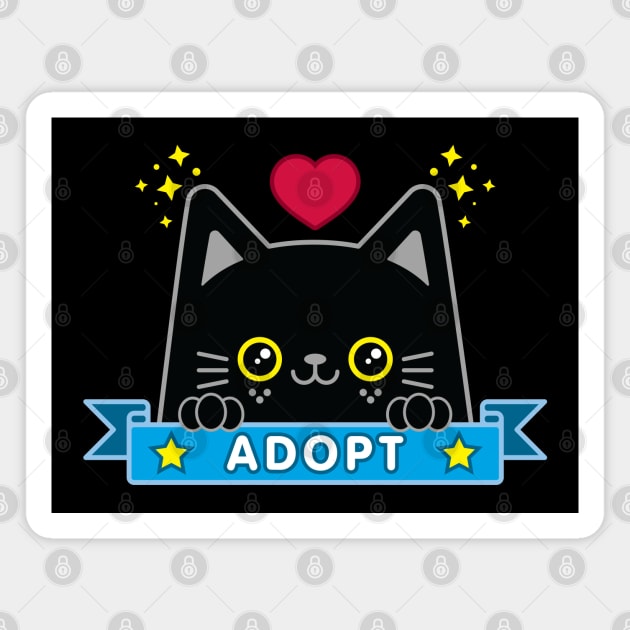 Adopt A Black Cat Magnet by Kitty Cotton